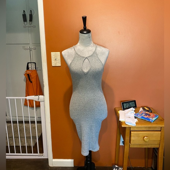 Grey bodycon keyhole top - Picture 1 of 2